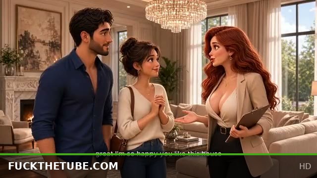 Hot Redhead Realtor Cheats with Husband as Wife Joins Their Wild Threesome